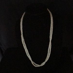 Long White Rock Feel Necklace